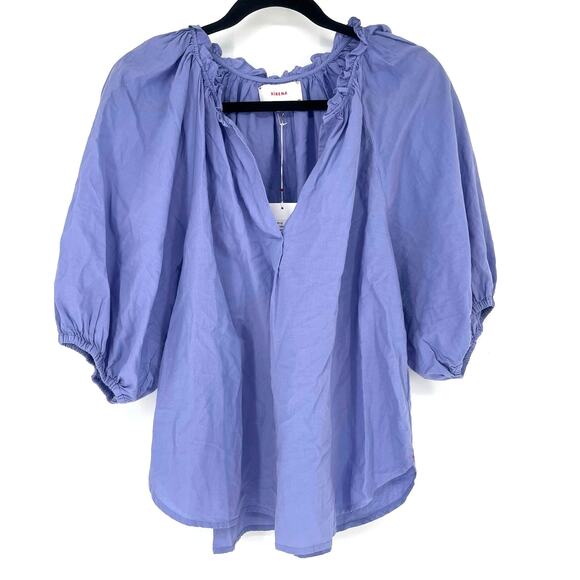 Xirena Jules Top Dark Periwinkle Purple Balloon Sleeves Women's Size Medium - Picture 1 of 11